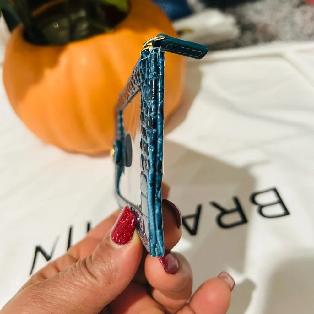 Brahmin Bottle Blue Credit Card Wallet
